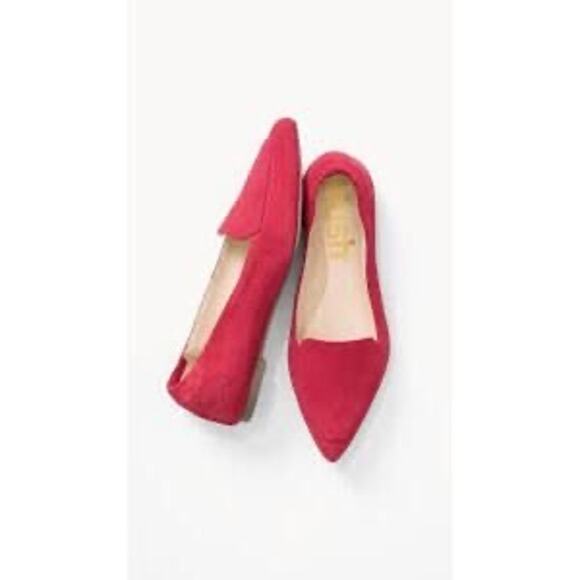 Hush Puppies Women's Hazel Pointe Red Suede Pointed Toe Loafer Flats - Size 8 - Picture 1 of 7